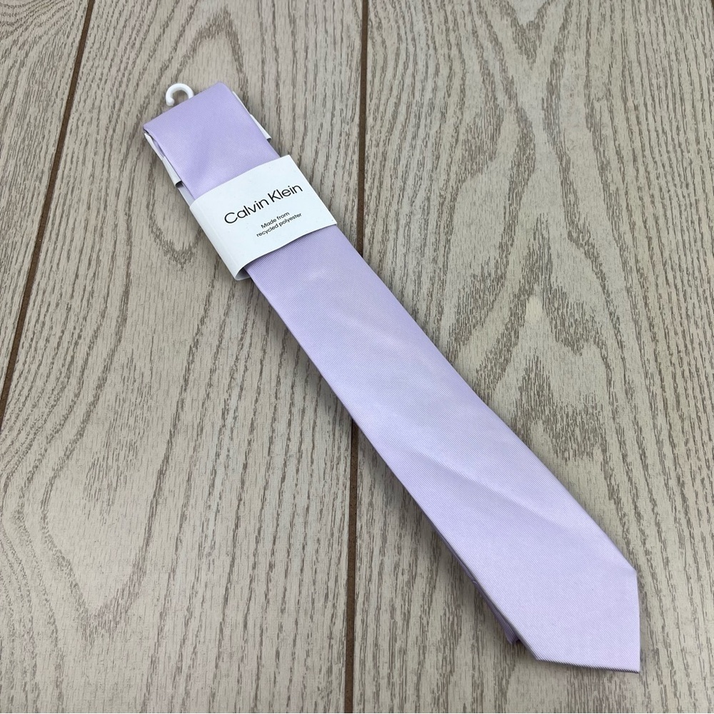 592 - Calvin Klein Tie Pastel Purple CK09110002 Material Blend MSRP $69.50